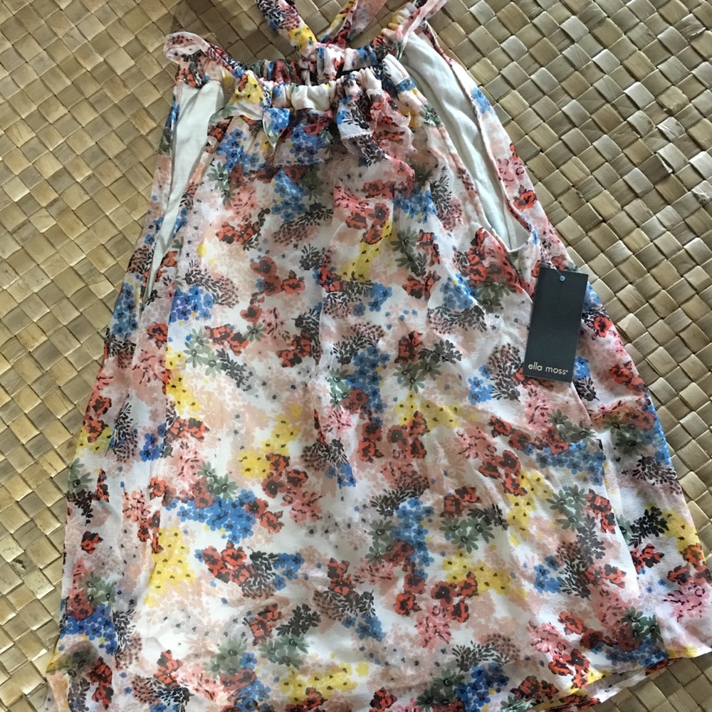 silk floral top Size S Ella Moss